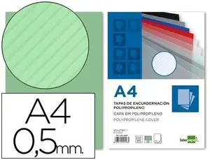 Última Versión Tapa Encuadernacion Liderpapel Polipropileno Rayado A4 0. 5Mm Verde Paquete de 100 Unidades