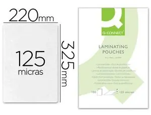 Bolsa de Plastificar Q-Connect 325 X 220 mm 125Mc Folio Caja de 100 Unidades Últimas Unidades