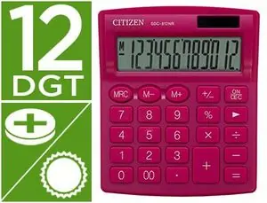 Liquidación Calculadora Citizen Sobremesa Sdc-812Nrpke Eco Eficiente Solar y a Pilas 12 Digitos 124X102X25 mm Ro