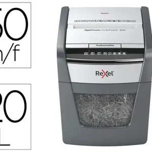 Artesanal Destructora de Documentos Rexel Optimum Autofeed+ 50X Eu Capacidad de Corte 50 Hojas Destruye Grapas y Clips