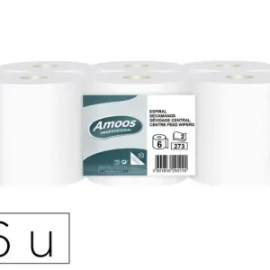 Garantía De Devolución De Dinero Papel Secamanos Amoos Industrial 2 Capas 32G/m2 Blanco 90 Mt Paquete de 6 Rollos
