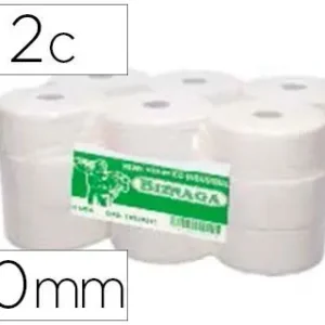 Última Versión Papel Higienico Biznaga Jumbo 2 Capas Celulosa Blanca Mandril 76 mm para Dispensadorkf16756