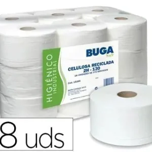 Papel Higienico Industrial Gofrado Buga Reciclado 2 Capas 130 M Solo Hoy