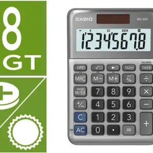 Directo De Fábrica Calculadora Casio Ms-80F Sobremesa 8 Digitos Tax +/- Color Plata