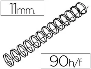 Garantía Incluida Espiral Wire 3:1 11 mm N. 7 Negro Capacidad 90 Hojas Caja de 100 Unidades