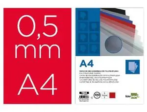 Tapa Encuadernacion Liderpapel Polipropileno A4 0. 5Mm Rojo Opaco Paquete de 100 Unidades Marca Reconocida