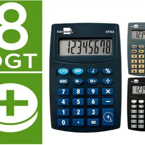 Calculadora Liderpapel Bolsillo Xf04 8 Digitos Pilas 99X64X9 mm Expositor de 16 Unidades Colores Surtidos A Buen Precio