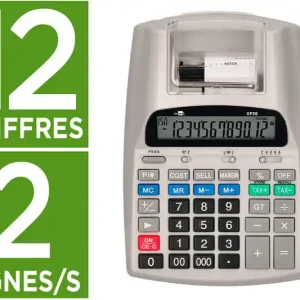 Calculadora Liderpapel Impresora Pantalla Papel 58 mm 12 Digitos Impresion Bicolor Blanca 225X158X56 mm Pago Seguro