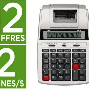 Calculadora Liderpapel Impresora Pantalla Papel 58 mm 12 Digitos Impresion Bicolor Blanca 235X155X62 mm Directo De Fábrica