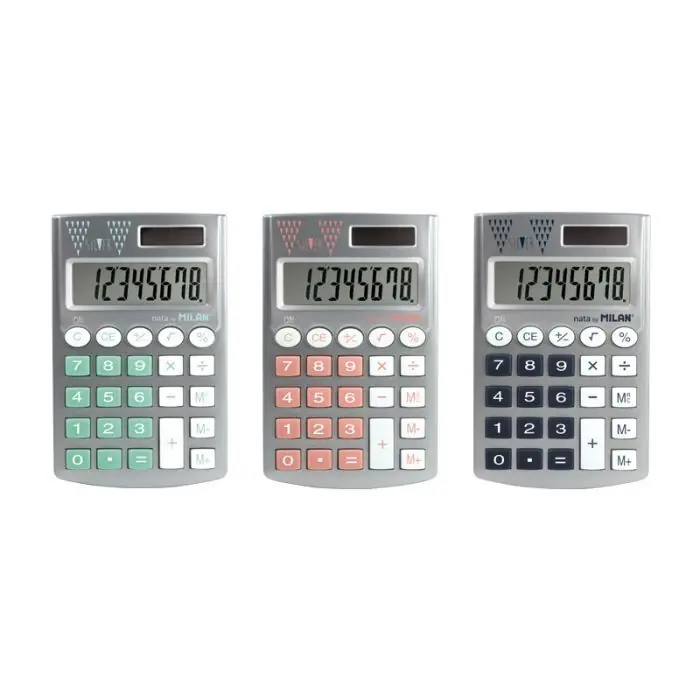 Calculadora 8 Digitos Milan Pocket Edition Silver Colores Surtidos De Moda