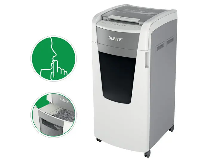 Promoción Destructora de Documentos Leitz Iq Auto+ Office Pro 600 Capacidad de Corte 600 Hojas Destruye Grapas y Clips