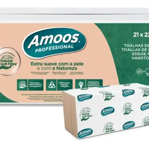 Súper Precio Toalla Secamanos Amoos Professional Naturally Soft 2 Capas Pasta Cruda 21X220 cm Paquete de 200 Unidades