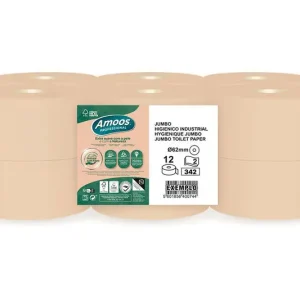 Directo De Fábrica Papel Higienico Amoos Naturally Jumbo Professional 2 Capas Pasta Cruda Paquete de 6 Rollos 120 M