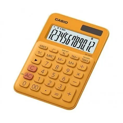 Última Versión Calculadora de Oficina Sobremesa 12 Dígitos Casio Ms-20Uc Naranja