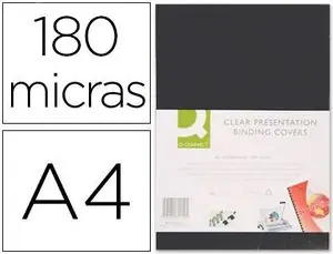 Solo Por Tiempo Limitado Tapa Encuadernar Q-Connect Pvc 180 Mc A4 Negra Caja 100 ud