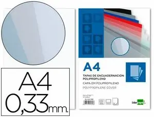 Tapa Encuadernar Liderpapel A4 Pp 0,3 mm Translucida Paquete 150 ud Precio Económico