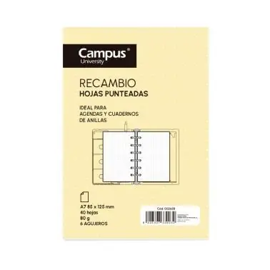 A Buen Precio Recambio Hojas Punteadas A7 Cuaderno Multifunción Pack 40 ud