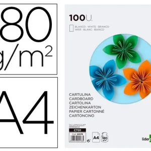 Barato Cartulina Liderpapel A4 180 Gr Blanco Paq 100 ud