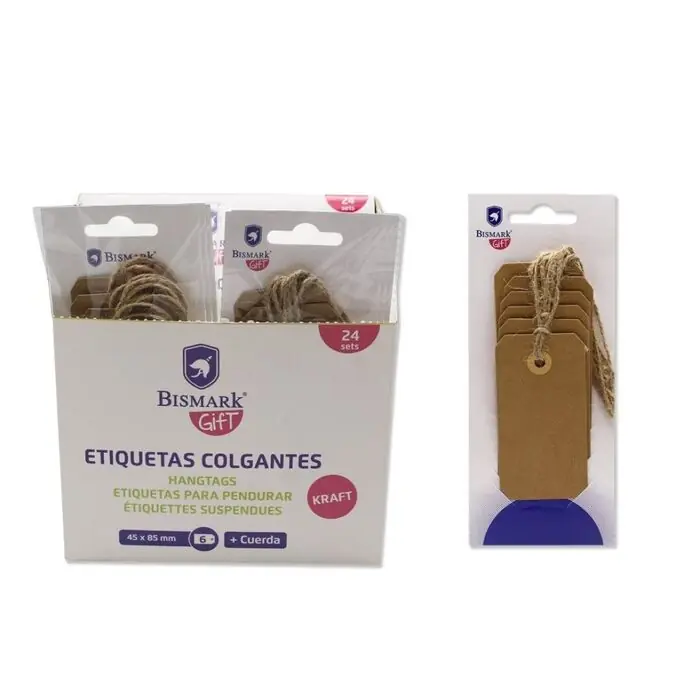 Etiquetas Colgantes Kraft Bismark 4,5X8,5 cm Paq 6 ud Ordenar Ahora Mismo