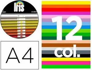 Cartulina Guarro Din A4 185 Gr Contenido "b" 100 Hojas X 12 Colores Marca Reconocida