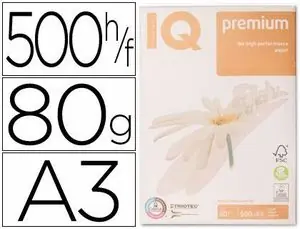 Papel Fotocopiadora Iq Premium Din A3 80 Gramos Paquete de 500 Hojas Artesanal