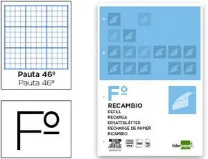 Solo Por Tiempo Limitado Recambio Liderpapel Folio 100 Hojas 60G/m2Rayado Nº46 4 Taladros