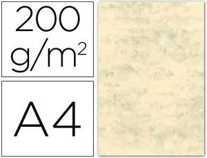 Stock Limitado Cartulina Marmoleada A4 200 Gr Crema Claro Paq 100 Hj