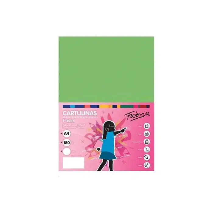 Liquidación Paquete 50 Cartulinas Fabrisa A4 180 Gr Verde