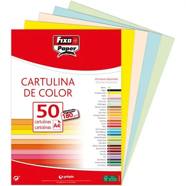 Paquete 100 Cartulinas Fixo A4 180 Gr Azul Cielo Garantía Incluida