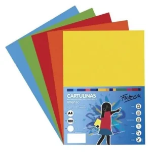 Paquete 50 Cartulinas Fabrisa A4 180 Gr Surtido Colores Fuertes Popular
