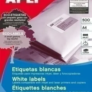 Última Oportunidad Etiquetas Adh. impr. apli A4 Blanca C. rectos Caja 500H 105X 74 mm 4. 000 uds. (01796)