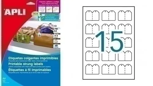 Solo Hoy Etiquetas Adh. impr. apli A4 Blanca Colgante C. romos Caja 10H 28X43 mm 150 uds. (11946)