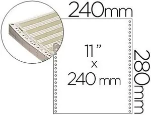 Papel Continuo 240X11 Pautado -Caja de 2500 Hojas Ordena Ya