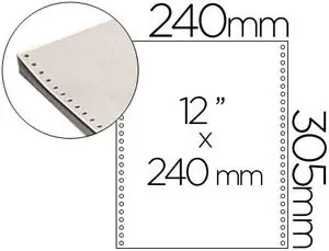 Última Oportunidad Papel Continuo 240X12 Blanco Caja de 2500 Hojas