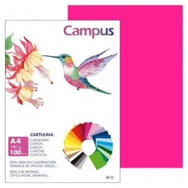 Cartulina Campus A4 Fucsia 180 Gr Paquete 100 ud Exclusivo