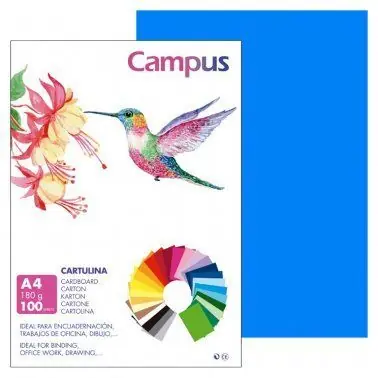 Cartulina Campus A4 Azul Maldivas 180 Gr Paquete 100 ud Artesanal