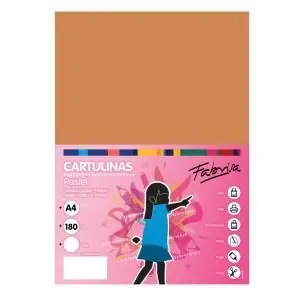 Paquete 100 Cartulinas Fabrisa A4 180 Gr Marron Claro Precio Reducido