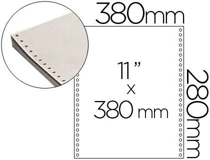 Papel Continuo 380X11 Blanco Caja de 2500 Hojas Oferta