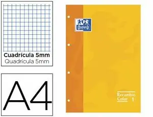 Recambio Color Oxford Amarillo 5X5 mm A4 80 Hj 90 Gr De Moda