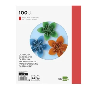 Cartulina Liderpapel A4 180 Gr Rojo Paq 100 ud Tendencia