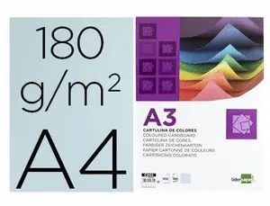 Garantía Incluida Cartulina Liderpapel A3 Celeste 180 Gr Paq 100 ud