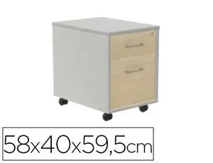 Cajonera Rocada con Dos Cajones Serie Store 58X40X59,5 cm Acabado Ab04 Aluminio/blanco Oferta Limitada