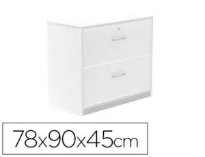 Lujoso Armario Rocada con Dos Cajones Serie Store 78X90X45 cm Acabado Aw04 Blanco/blanco