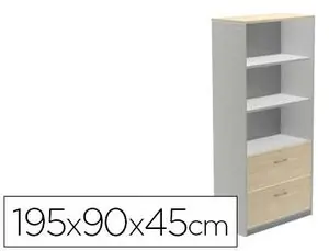 Promoción Armario Rocada con Tres Estantes y Dos Cajones Iferiores Serie Store 195X90X45 cm Acabado Ab02