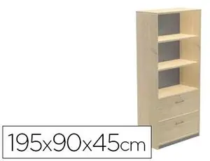 Armario Rocada con Tres Estantes y Dos Cajones Inferiores Serie Store 195X90X45 cm Acabado Aa01 Auténtico
