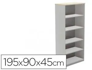 Precio Económico Armario Rocada con Cinco Estantes Serie Store 195X90X45 cm Acabado Ab04 Aluminio/blanco