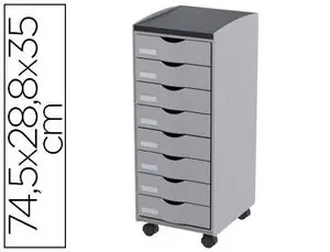 Solo Por Tiempo Limitado Archivador Movil Paperflow Poliestireno Negro 8 Cajones Gris 74,5X28,8X35 cm con 4 Ruedas