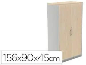 Máxima Calidad Armario Rocada con Tres Estantes y Dos Puertas Enteras Serie Store 156X90X45 cm Acabado Ab01 Alumini