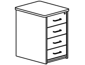 Cajonera Rocada con 4 Cajones Serie Store 72X47X60 Acabado Aa01 Haya/haya Máxima Calidad