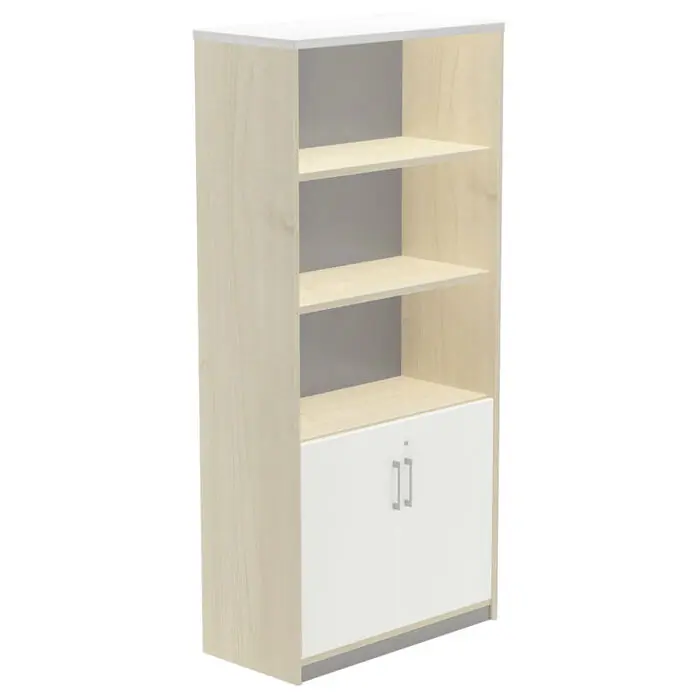 Armario Alto con Puertas Bajas Rocada de Melamina 1950X450X900 mm Haya/blanco Lujoso